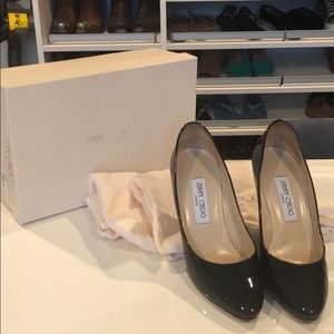 Black Jimmy Choo pumps, size 37 1/2.